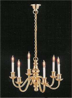 6 Arm Dolls House Chandelier Light - 1:12 scale
